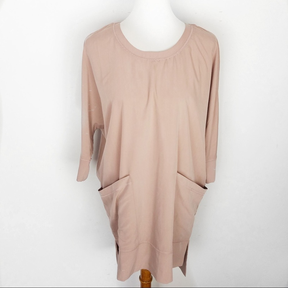 Urban Outfitters Silky Pale Pink Shirt Dress